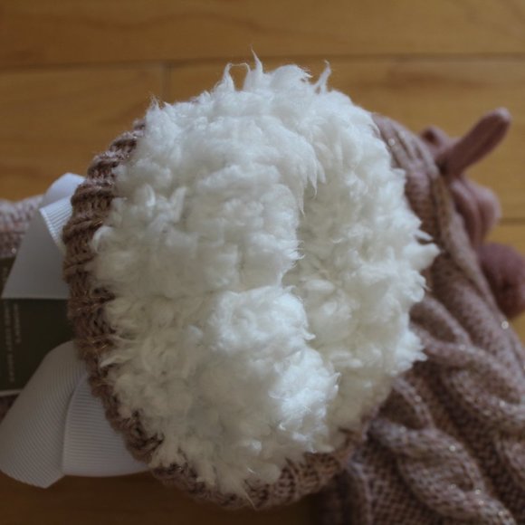 NWT POM PINK SWEATER KNIT FLEECE LINED SOCKS - Picture 5 of 5